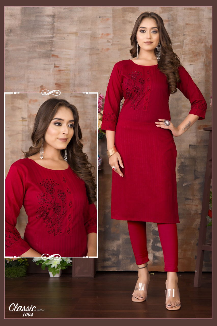 Classiv Vol 1 Regular Wear Wholesale Kurtis Catalog
